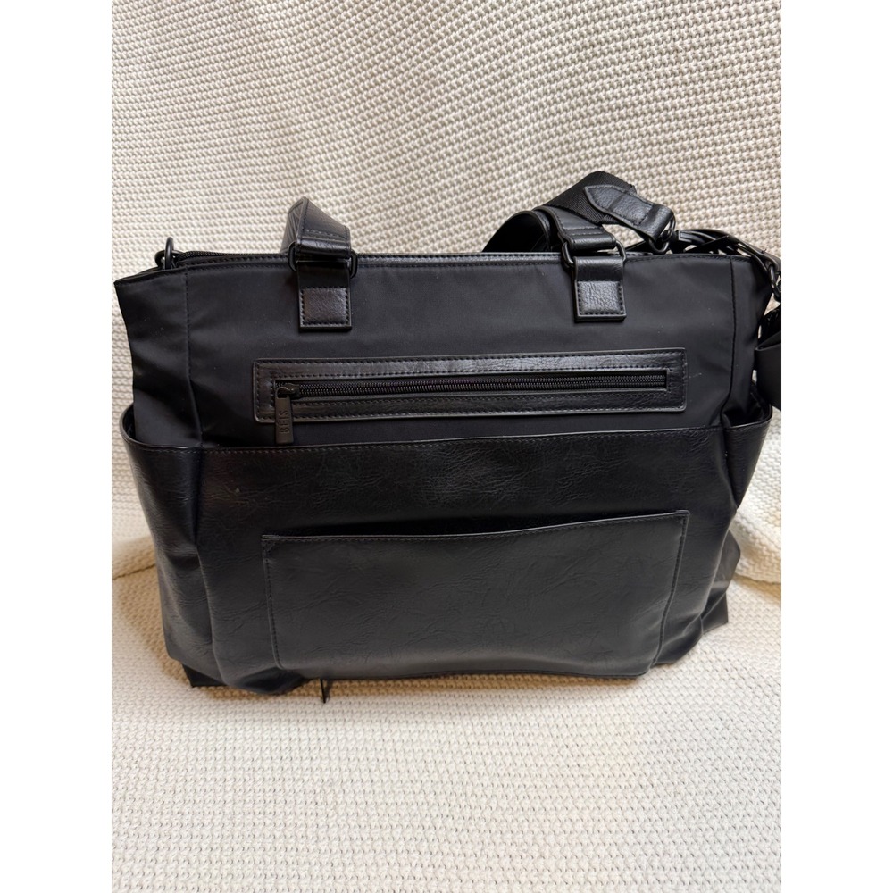 BEIS Diaper Bag Black Nylon Vegan Leather Tote Travel Baby Bag with Accessories